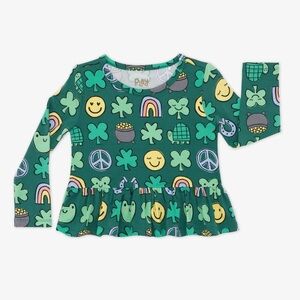 Little Sleepies Happy Go Lucky Peplum Tee - 2T